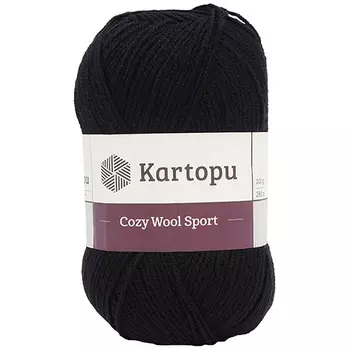 Пряжа KARTOPU 'Cozy Wool' 100г 110м (25% шерсть, 75% акрил) (K630 темно-синий)