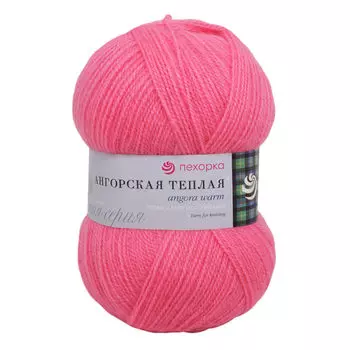 Пряжа Пехорка 'Ангорская тёплая' 100гр. 480м (40% шерсть, 60% акрил) (11-Яр. Розовый)
