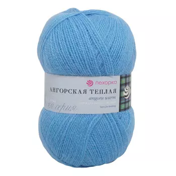 Пряжа Пехорка 'Ангорская тёплая' 100гр. 480м (40% шерсть, 60% акрил) (05 голубой)