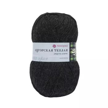 Пряжа Пехорка 'Ангорская тёплая' 100гр. 480м (40% шерсть, 60% акрил) (435 антрацит)