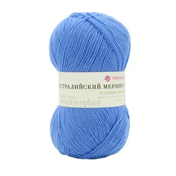 Пряжа Пехорка 'Австралийский меринос' (95% мериносовая шерсть, 5% акрил) (520-Голубая пролеска)