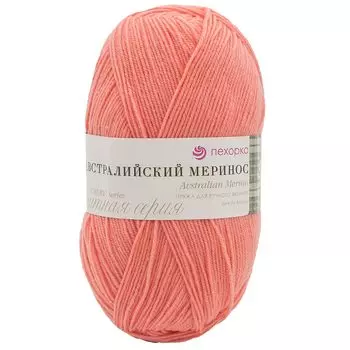 Пряжа Пехорка 'Австралийский меринос' (95% мериносовая шерсть, 5% акрил) (351-Св.коралл)