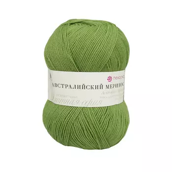 Пряжа Пехорка 'Австралийский меринос' (95% мериносовая шерсть, 5% акрил) (252-Зеленый горошек)