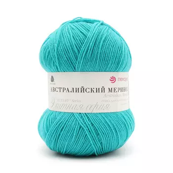 Пряжа Пехорка 'Австралийский меринос' (95% мериносовая шерсть, 5% акрил) (581 св. изумруд)