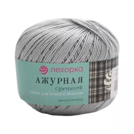 Пряжа Пехорка 'Ажурная' (100%мерсеризованный хлопок) (08 св.серый)
