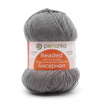 Пряжа Пехорка 'Бисерная' 100гр., 450м. (100% высокообъёмный акрил) (48-Серый)