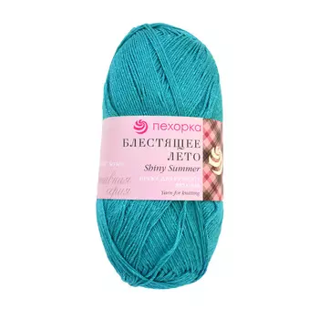Пряжа Пехорка 'Блестящее лето' (95%мерс. хлопок, 5%метанит) (511-Зелёнка)