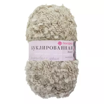Пряжа Пехорка 'Буклированная' 200 гр., 220 м., упак./5 шт. (30% мохер, 20% шерсть, 50% акрил высокообъемный) (03-Светлобежевый)