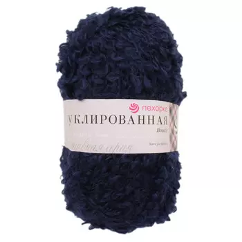 Пряжа Пехорка 'Буклированная' 200 гр., 220 м., упак./5 шт. (30% мохер, 20% шерсть, 50% акрил высокообъемный) (04-Т Синий)