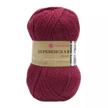 Пряжа Пехорка 'Деревенская' (100%шерсть) (07 бордо)