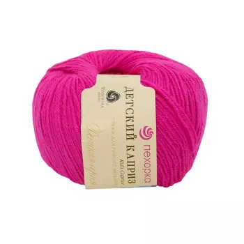 Пряжа Пехорка 'Детский каприз' (50%мериносовая шерсть, 50%фибра) (84 малиновый мусс)