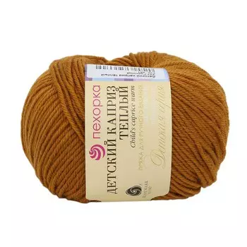 Пряжа Пехорка 'Детский каприз тёплый' 50гр. 125м (50% мериносовая шерсть, 50% фибра) (447 горчица)