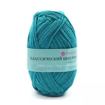 Пряжа Пехорка 'Классический шнурок' 50гр. 135 м. (60% хлопок, 40% акрил) (515 зеленая бирюза)