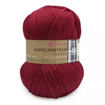 Пряжа Пехорка 'Конкурентная' (50%шерсть, 50%акрил) (07-Бордо)