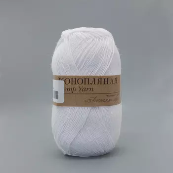 Пряжа Пехорка 'Конопляная' 50гр. 280м. (70% хлопок, 30% конопля) (01 белый)