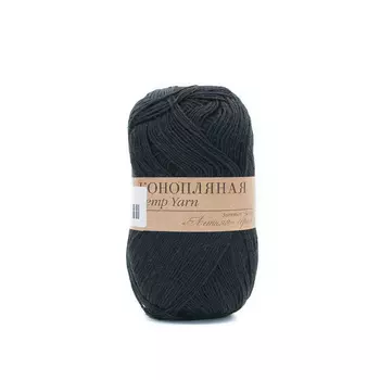 Пряжа Пехорка 'Конопляная' 50гр. 280м. (70% хлопок, 30% конопля) (02 черный)