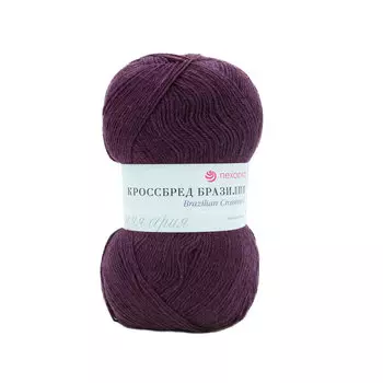 Пряжа Пехорка 'Кроссбред Бразилии' (50%шерсть мериносовая, 50%акрил) (191-Ежевика)