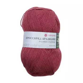 Пряжа Пехорка 'Кроссбред Бразилии' (50%шерсть мериносовая, 50%акрил) (1168 темный амарант)