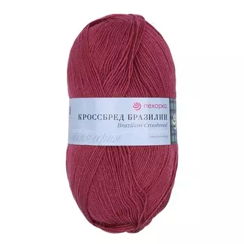 Пряжа Пехорка 'Кроссбред Бразилии' (50%шерсть мериносовая, 50%акрил) (28-Амарант)