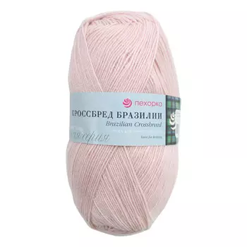 Пряжа Пехорка 'Кроссбред Бразилии' (50%шерсть мериносовая, 50%акрил) (374 розовый беж)