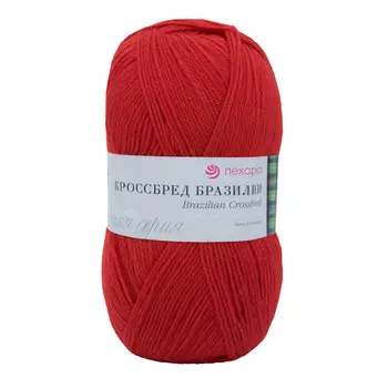 Пряжа Пехорка 'Кроссбред Бразилии' (50%шерсть мериносовая, 50%акрил) (88-Красный мак)