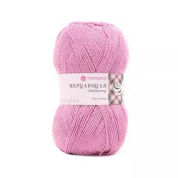 Пряжа Пехорка 'Мерцающая' 100гр. 430м. (96% акрил высокообъемный, 4% метанит) (85 розовая дымка)