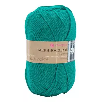 Пряжа Пехорка 'Мериносовая' (50%шерсть, 50%акрил) (335-Изумруд)