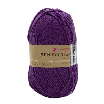 Пряжа Пехорка 'Мериносовая' (50%шерсть, 50%акрил) (191 ежевика)