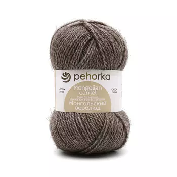 Пряжа Пехорка 'Монгольский верблюд' 100гр, 300м, (50% вербл. шерсть, 50% акр. высокообъем.) (371-Натур.серый)
