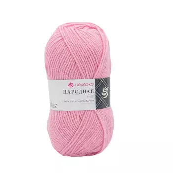 Пряжа Пехорка 'Народная' 100гр. 220м.(30%шерсть, 70%акрил высокообъемный) (20-Розовый)