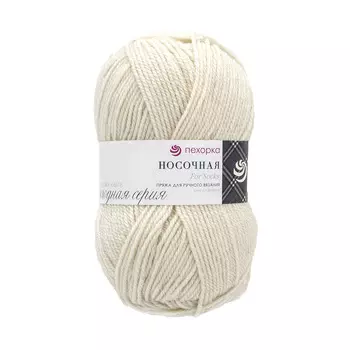Пряжа Пехорка 'Носочная' (50%шерсть, 50%акрил) (01-Белый)