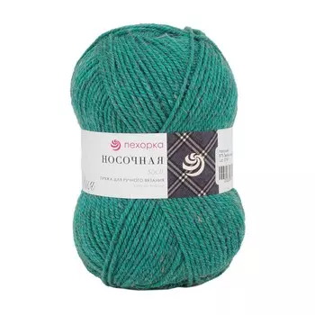 Пряжа Пехорка 'Носочная' (50%шерсть, 50%акрил) (875-Зелёно-изумрудный)