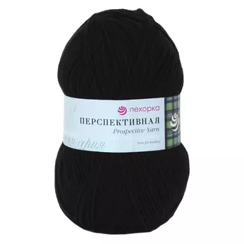 Пряжа Пехорка 'Перспективная' 100гр. 270м (50%шерсть, 50%акрил высокообъемный) (02-Черный)