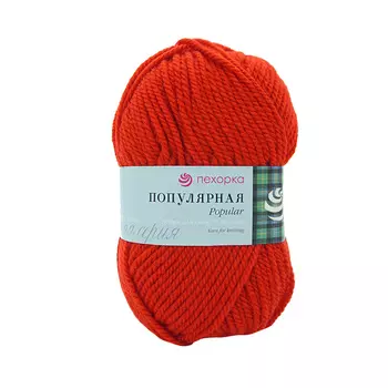 Пряжа Пехорка 'Популярная' 100гр. 133м. (50%шерсть, 50%акрил) (06-Красный)