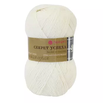 Пряжа Пехорка 'Секрет успеха' (100%шерсть) (01-Белый)