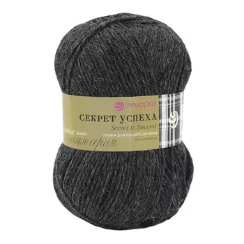 Пряжа Пехорка 'Секрет успеха' (100%шерсть) (435-Антрацит)