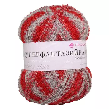 Пряжа Пехорка 'Суперфантазийная' (50%шерсть, 48%акрил, 2%полиамид) (816-Красный меланж)