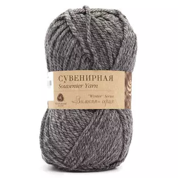 Пряжа Пехорка 'Сувенирная' 200гр. 160м. (50% шерсть, 50% акрил) (357-Меланж т.серый)