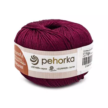 Пряжа Пехорка 'Успешная' 50гр. 220м. (100% мерс. хлопок) (07-Бордо)