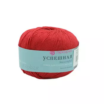 Пряжа Пехорка 'Успешная' 50гр. 220м. (100% мерс. хлопок) (06-Красный)