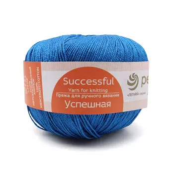 Пряжа Пехорка 'Успешная' 50гр. 220м. (100% мерс. хлопок) (26-василек)