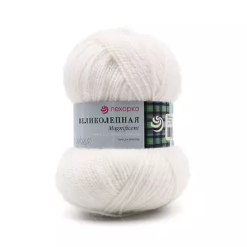 Пряжа Пехорка 'Великолепная' (30%ангора, 70%акрил) (01-Белый)