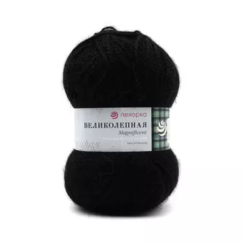 Пряжа Пехорка 'Великолепная' (30%ангора, 70%акрил) (02-Черный)
