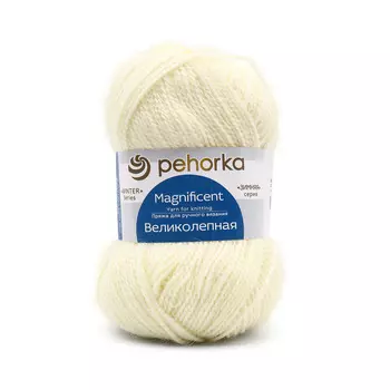 Пряжа Пехорка 'Великолепная' (30%ангора, 70%акрил) (23-Слоновая кость)