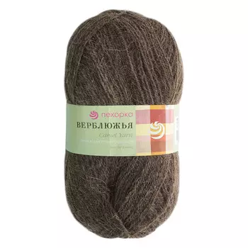 Пряжа Пехорка 'Верблюжья' 100гр., 600м, 12/2(65% верблюжья шерсть, 35% акрил высокообъемный) (372-Натур.т.серый)