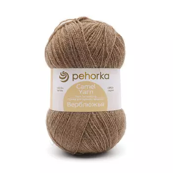 Пряжа Пехорка 'Верблюжья' 100гр., 600м, 12/2(65% верблюжья шерсть, 35% акрил высокообъемный) (165 темно-бежевый)