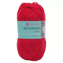 Пряжа Пехорка 'Весенняя' (100%мерсеризованный хлопок) (06-Красный)