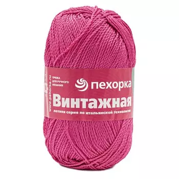Пряжа Пехорка 'Винтажная' 100г, 240м(100% мерсеризованный хлопок) (439 малиновый)