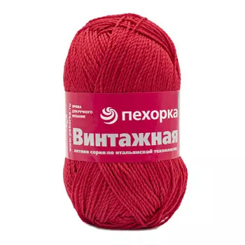 Пряжа Пехорка 'Винтажная' 100г, 240м(100% мерсеризованный хлопок) (06 красный)