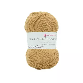 Пряжа Пехорка 'Выгодный носок' 100гр. 300м. (40% шерсть, 60% акрил) (124 песочный)